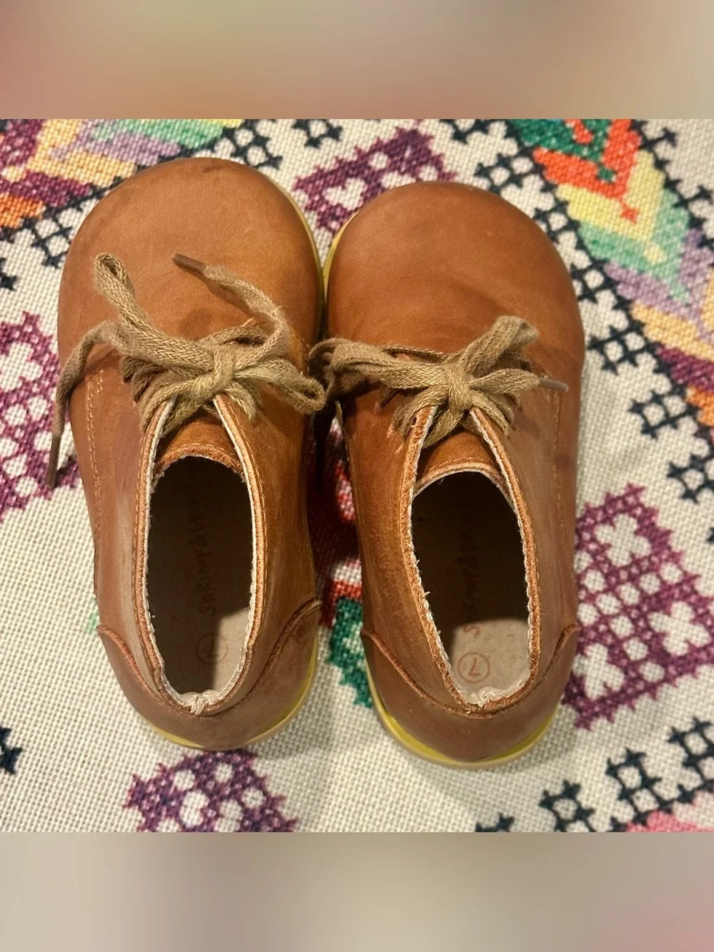 Leather Vintage Look Shrimp & Grits Kids Brown Boots | Size 7 but Fits Like 6